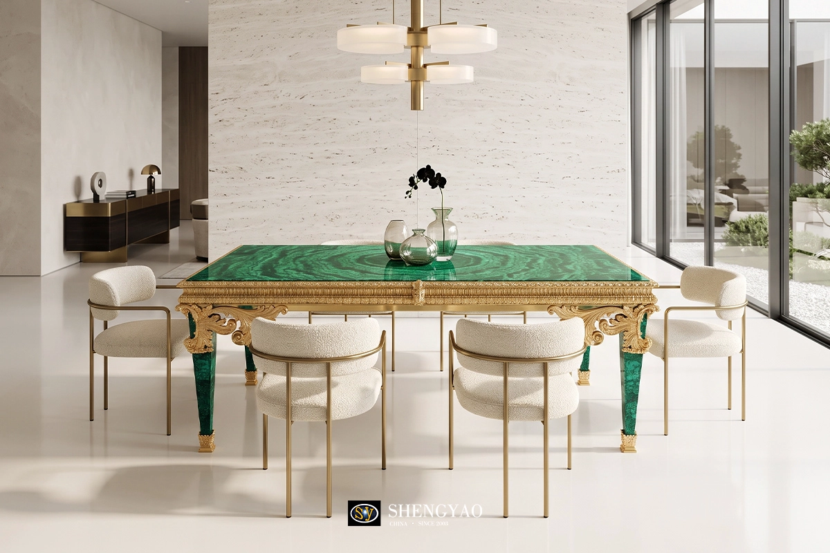 semi precious stone dining table