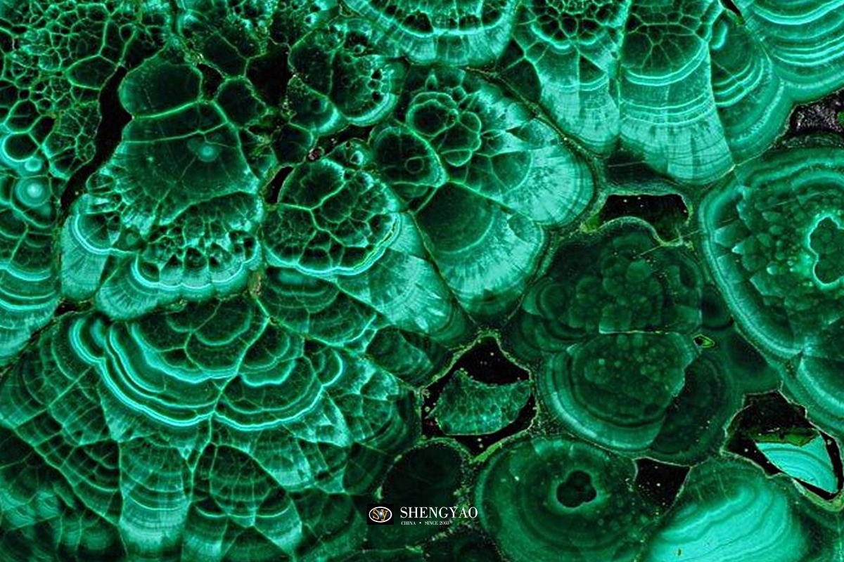  Lastra di pietra semipreziosa di malachite
