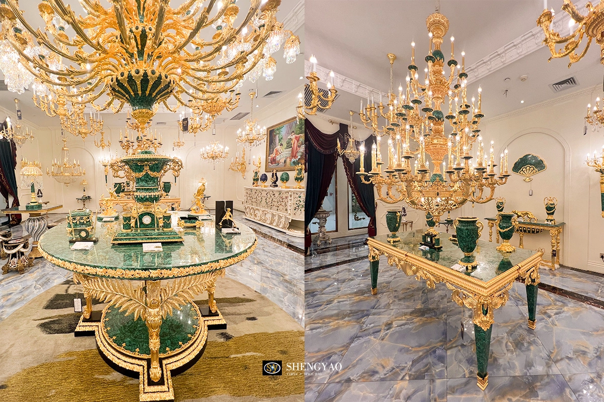  Tavolo per mobili in malachite 