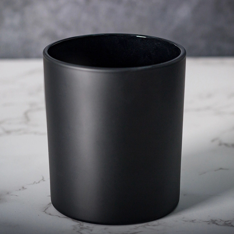 Matte Black Glass Candle Jar 11oz Wholesale