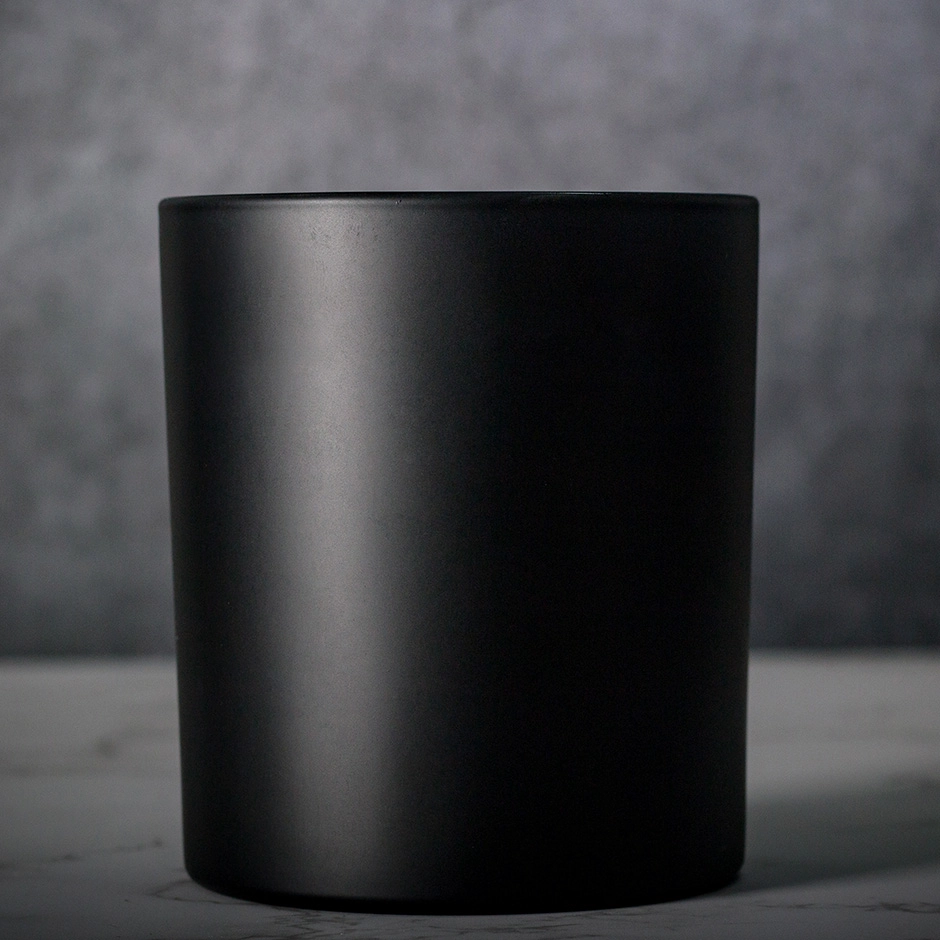 Matte Black Glass Candle Jar 11oz Wholesale