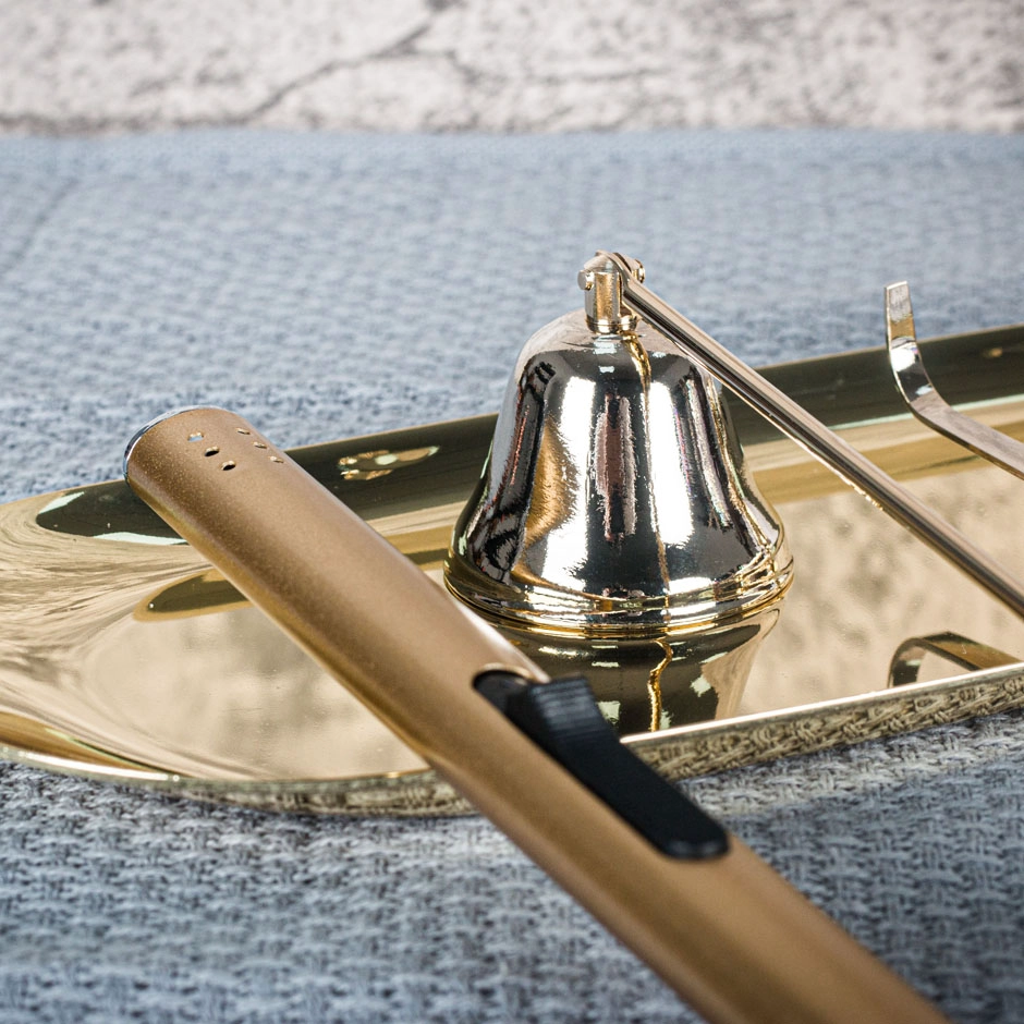 Shiny Gold Candle Accessories Set For Wholesale