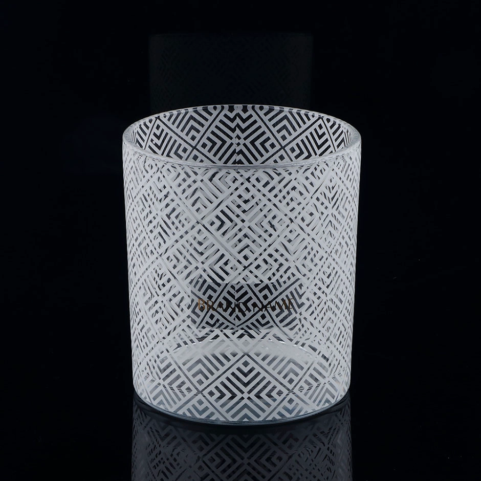 Bougeoir décalque givré 11oz