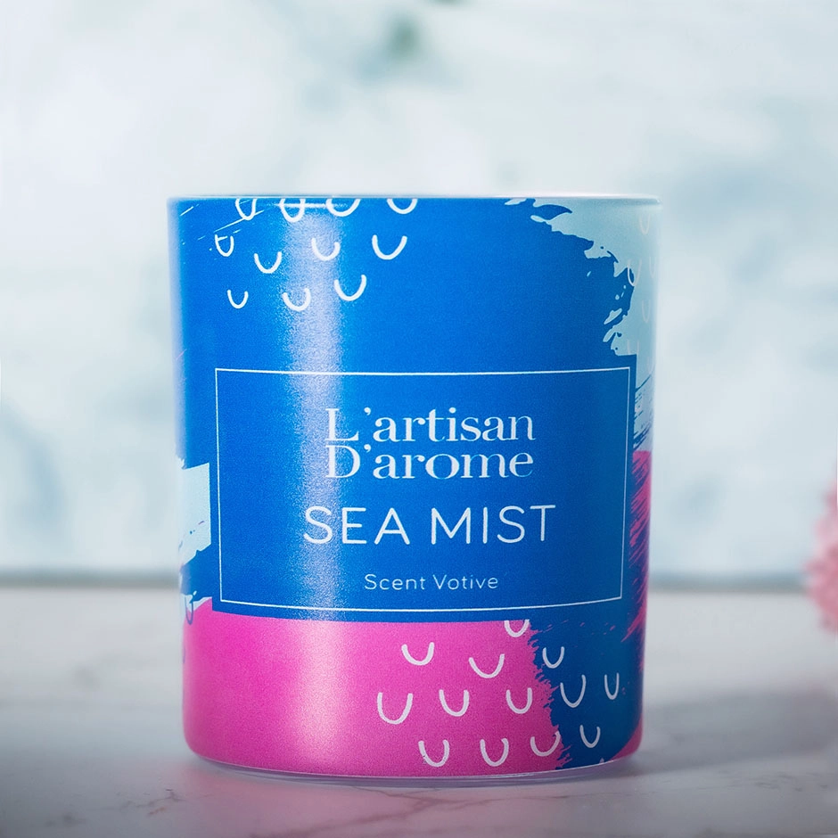 Pemegang Lilin Pencetakan Skrin 4.5oz Sea Mist