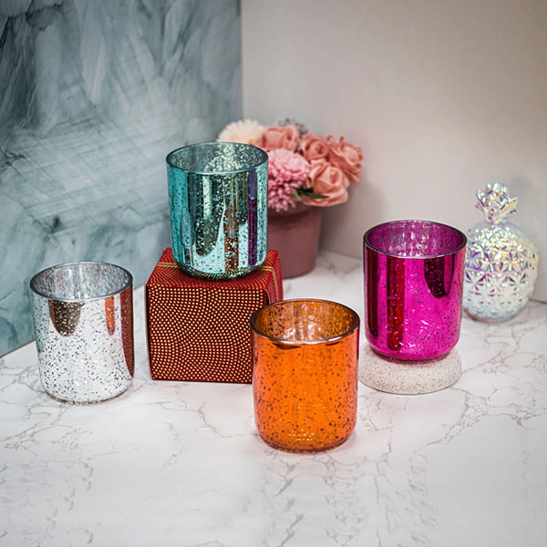 metallic candle holders