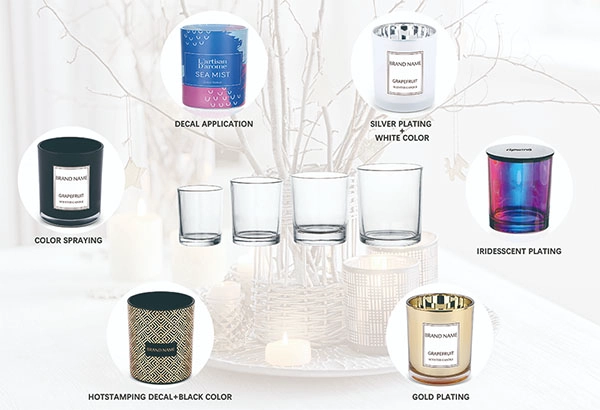 decorated candle jars