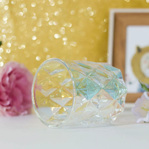 iridescent candle holder for bee wax candles
