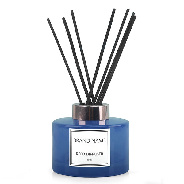 blue glass diffuser bottle