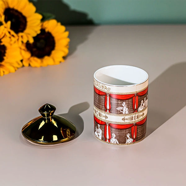 China ceramic candle jar with lid wholesale