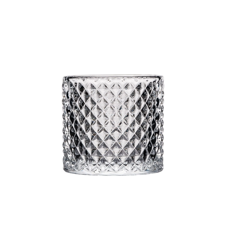 Crystal Geo Cut Glass Candle Jar With Lid Wholesale