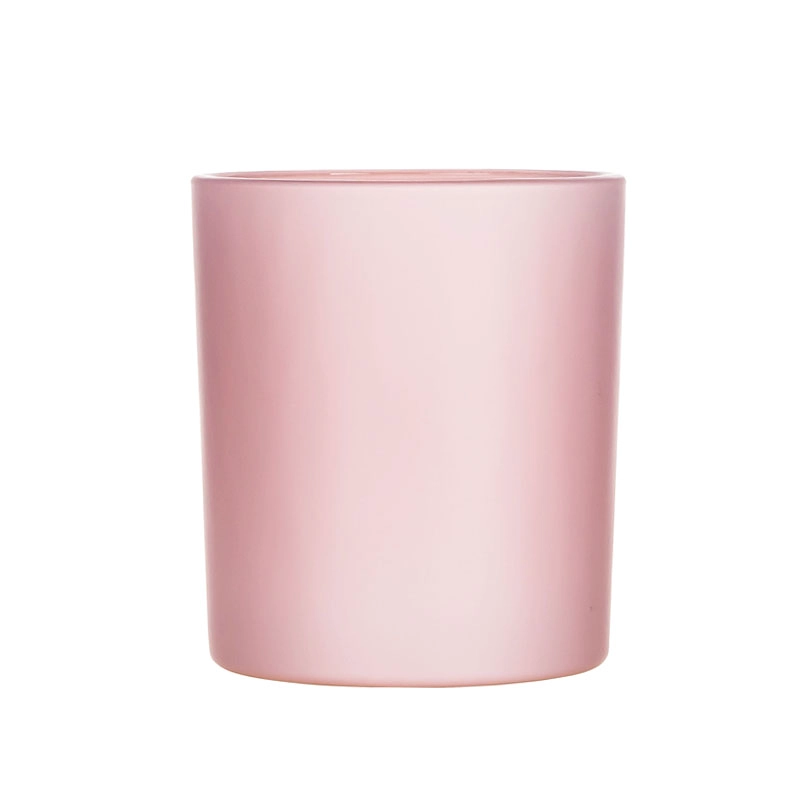 Lindo frasco de vidro de vela rosa de 8 onças para velas perfumadas de pêssego