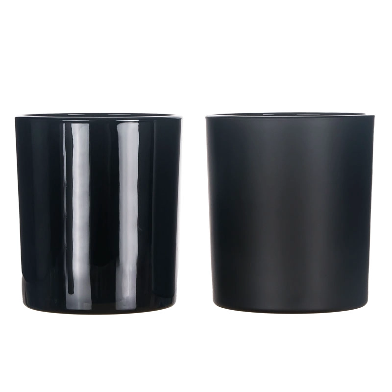 Suporte de vela de vidro preto fosco 8 onças para velas perfumadas