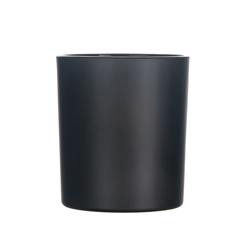 Suporte de vela de vidro preto fosco 8 onças para velas perfumadas