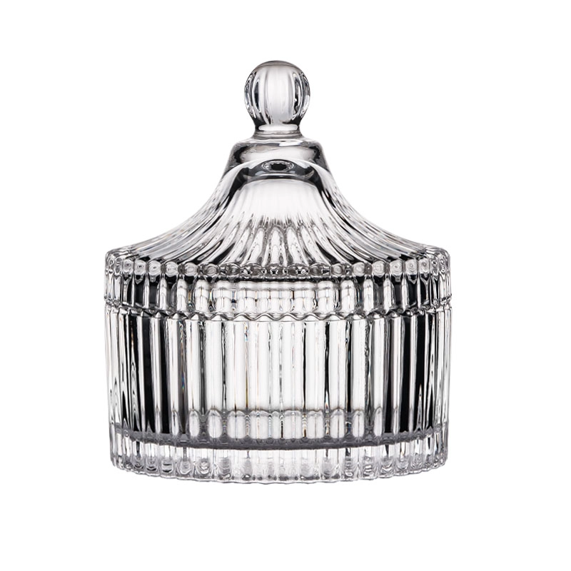 Contenedor de almacenamiento de cristal de lujo para velas perfumadas