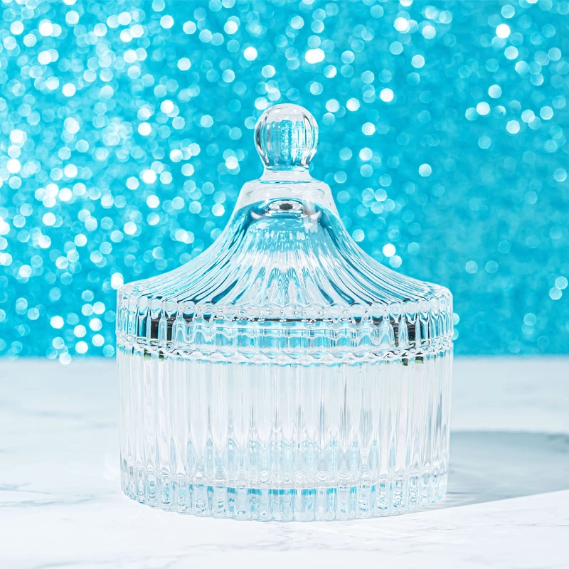 Contenedor de almacenamiento de cristal de lujo para velas perfumadas