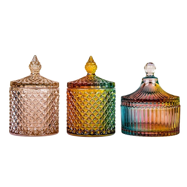 glass candle jar with lid factory