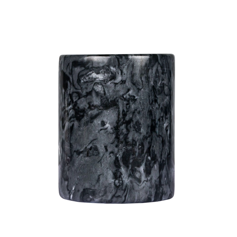 Portavelas de mármol tarro 7oz negro para velas perfumadas al por mayor