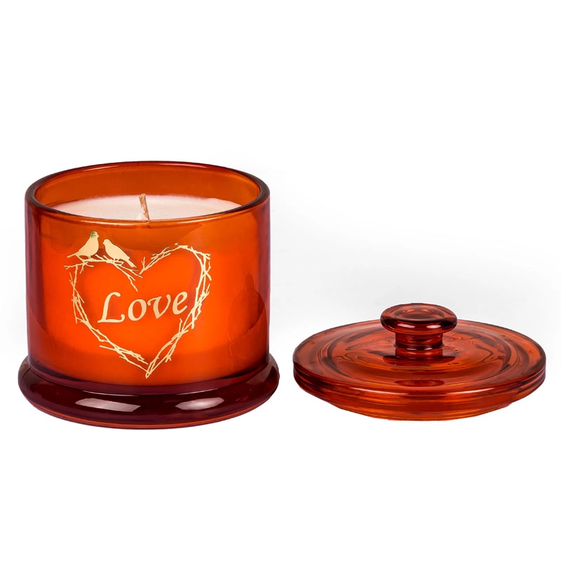 Bulk Großhandel Love Candle Container Glas mit Deckel 9 Unzen