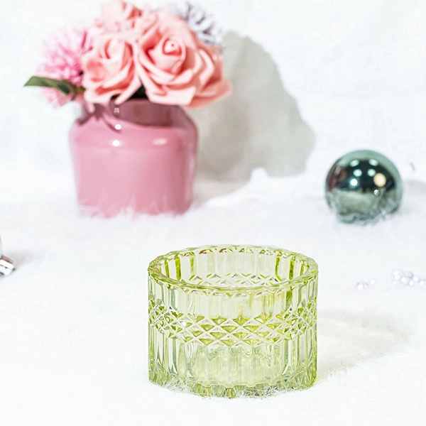 embossment glass candle holder