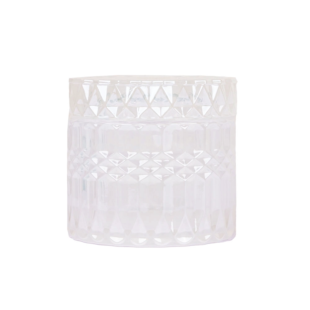 Sparkling Milk White Glass Jar mit passendem Deckel für Sojawachskerzen