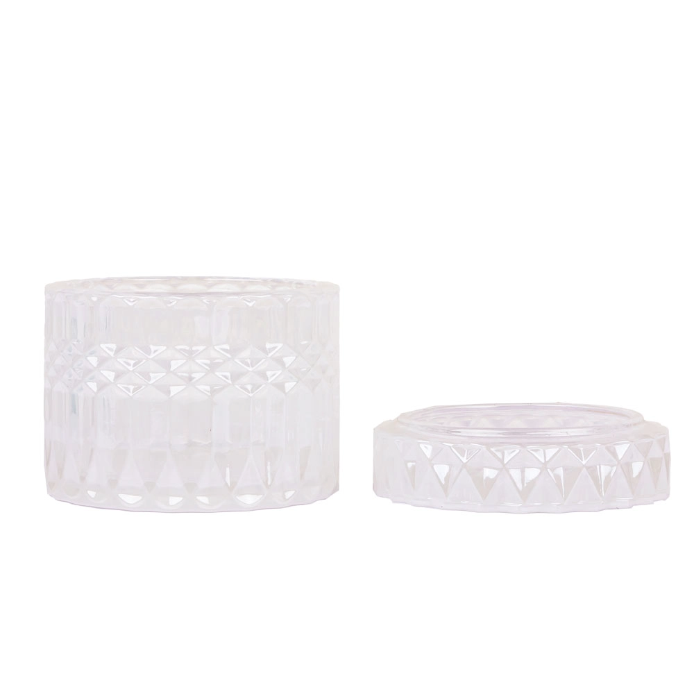 Sparkling Milk White Glass Jar mit passendem Deckel für Sojawachskerzen