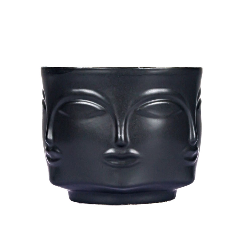 Home Decor Products Bulk Candle Holder Factory Matte Black Ceramic