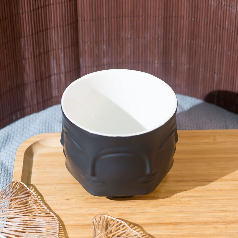 Home Decor Products Bulk Candle Holder Factory Matte Black Ceramic