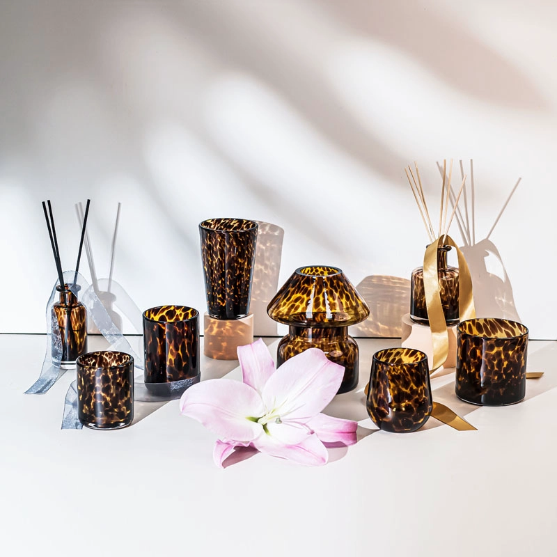 Animal Print 7oz Votive Candle Jar Luxury Glass For Wholesale