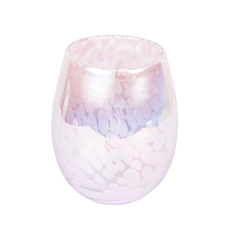 Balang Lilin Kaca Wain 13oz Buatan Tangan Mewah Berkilauan