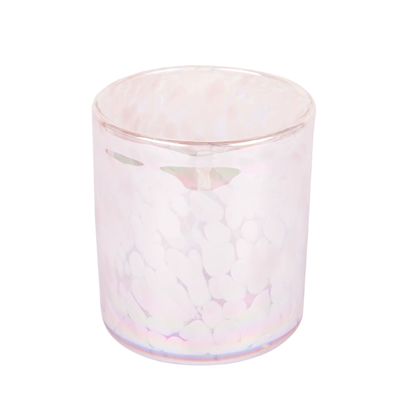 Luxury Handmade 9oz Glass Jar For Candles Making Pink Spotted - COPY - 58pl78