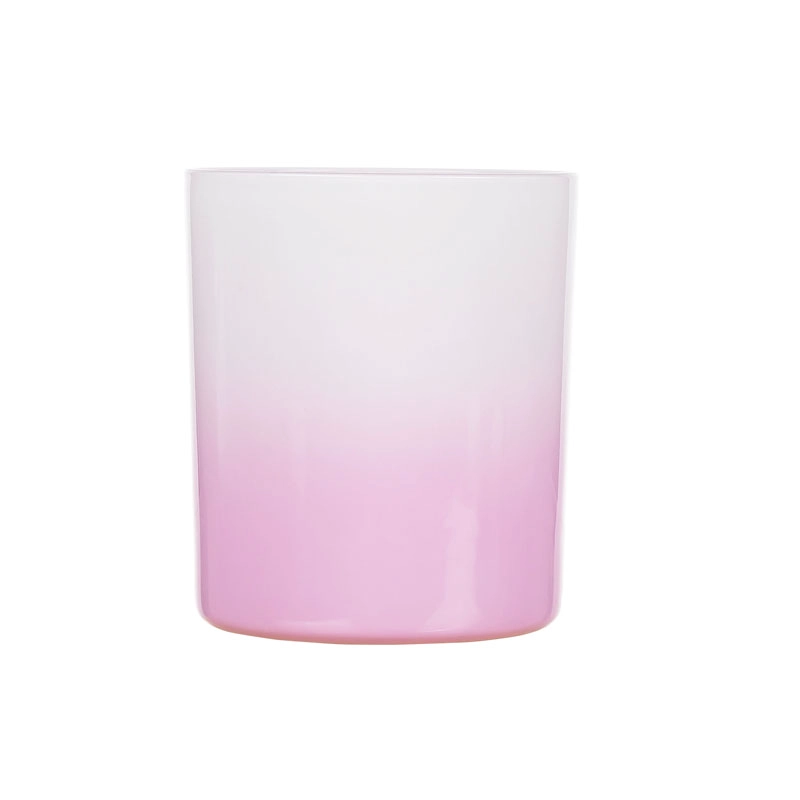 Recipiente de vidrio con tapa para velas en aerosol degradado a granel de 11 oz