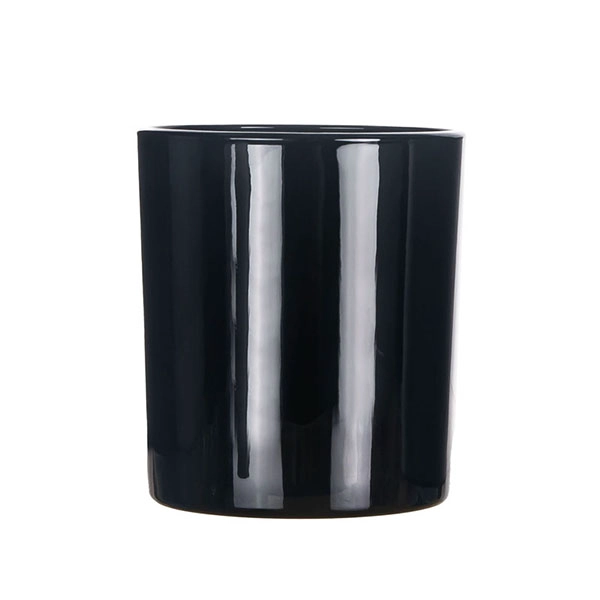 black candle jar glass