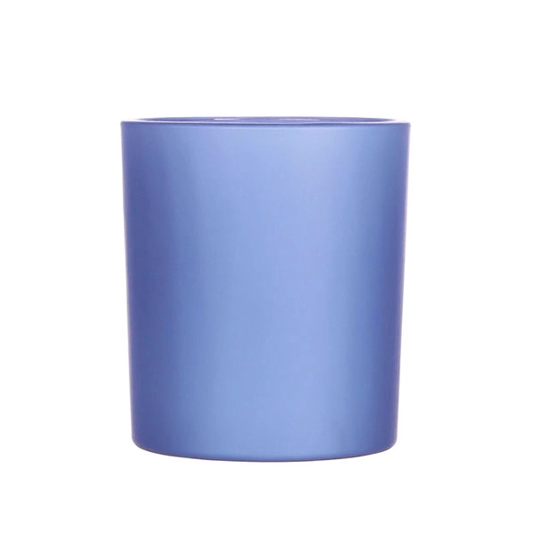 matte blue candle jars