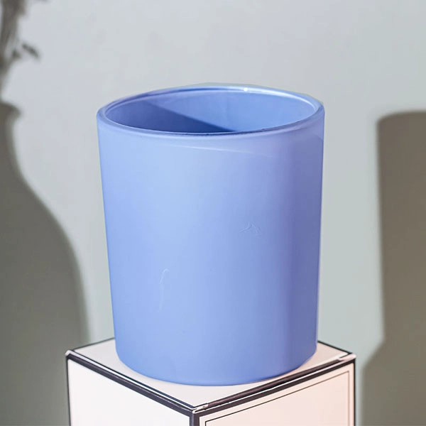china blue glass candle jar wholesale
