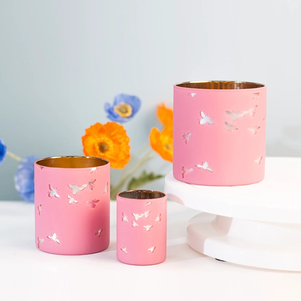 laser borosilicate candle holder votive