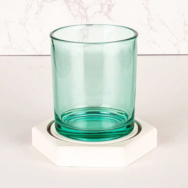 china green glass candle jar wholesale