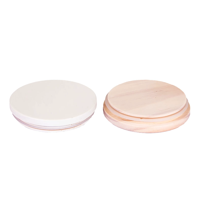 Tapa de madera blanca para tarro de vela de vidrio de 300 ml