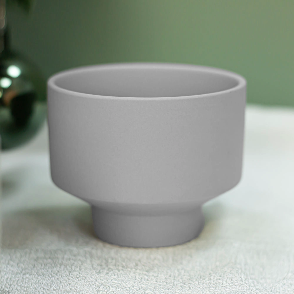 Envase de vela de cerámica de color gris 9 oz para venta al por mayor