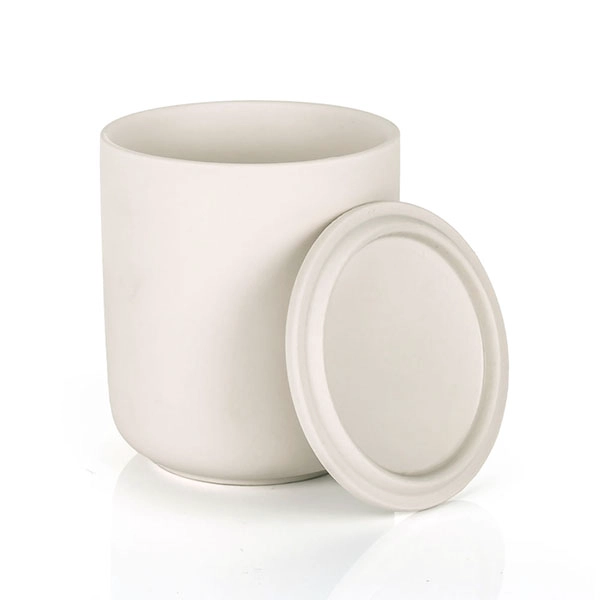 ceramic candle jar white