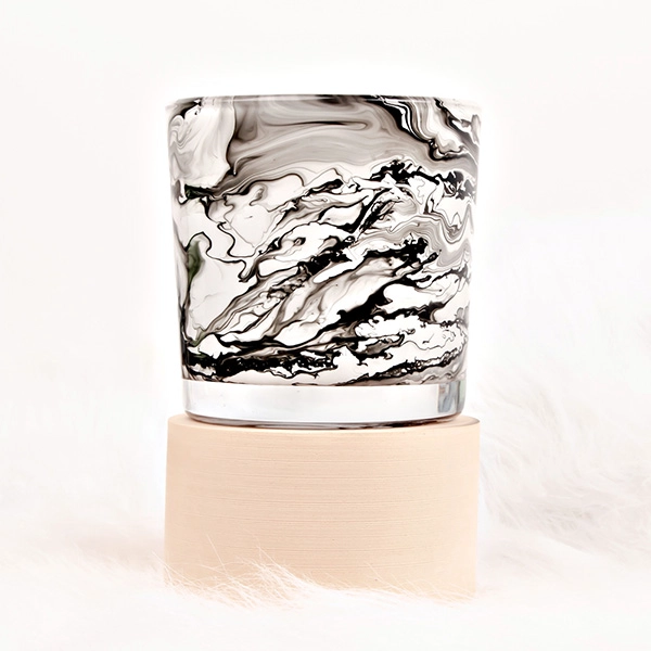 watercolor glass candle jar