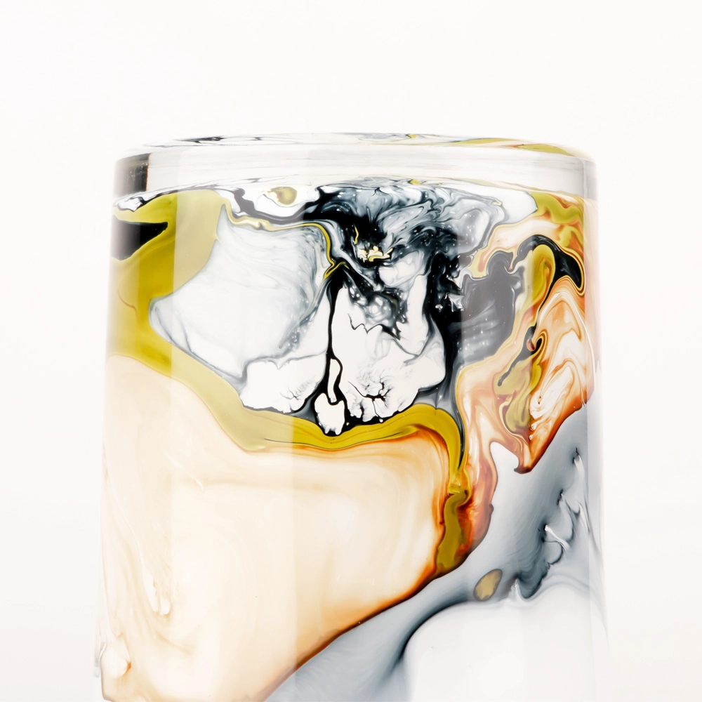 14oz Swirl Watercolor Glass Candle Holder