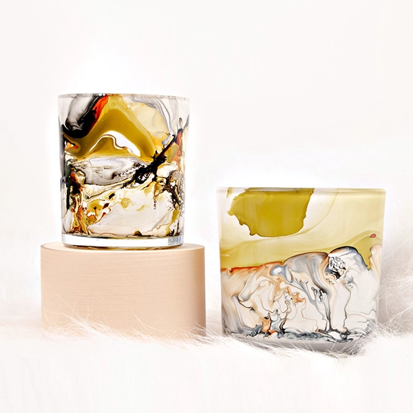 watercolor glass candle jar
