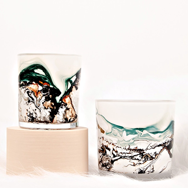 swirl glass candle glass