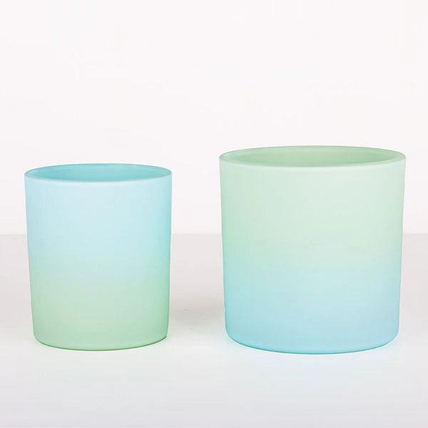 matte color glass candle jar