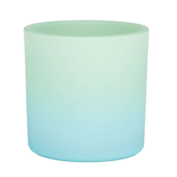 matte color glass candle jar
