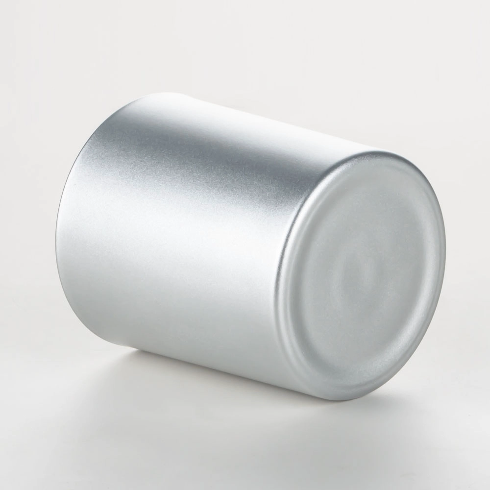Frasco de vela de vidro prateado lacado perolado design de luxo