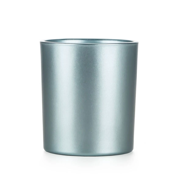 matte color glass candle jar