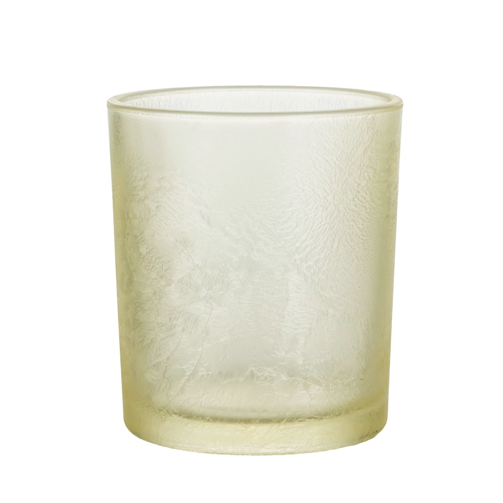 Crack Lacquer Bougeoir en Verre Jaune 11oz Vide