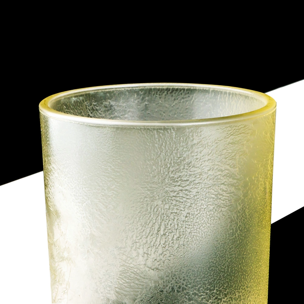 Crack Lacquer Bougeoir en Verre Jaune 11oz Vide