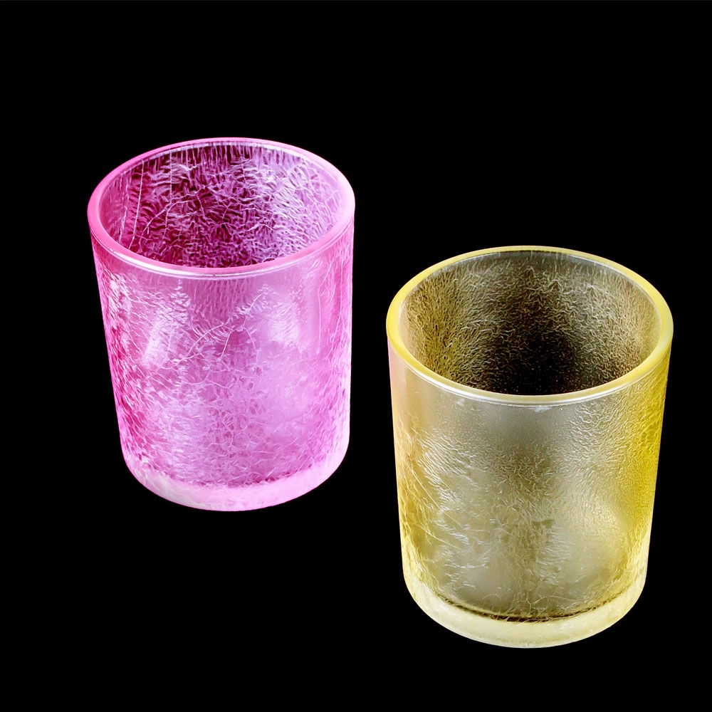 Crack Lacquer Bougeoir en Verre Jaune 11oz Vide